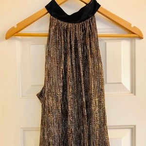 Worn Once Sparkling Gold and Black Dress with bow